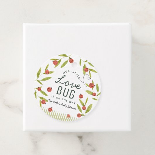 Kleine Liebe Bug Ladybug Leaf Kinderdusche Danke Geschenkanhänger (Beispiel)
