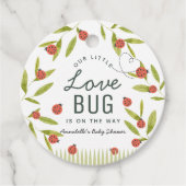 Kleine Liebe Bug Ladybug Leaf Kinderdusche Danke Geschenkanhänger (Vorderseite)