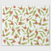 Kleine Liebe Bug Ladybug Leaf Wrapping Paper Geschenkpapier (Flach)