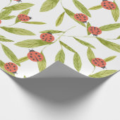 Kleine Liebe Bug Ladybug Leaf Wrapping Paper Geschenkpapier (Ecke)