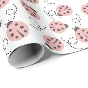 Kleine Liebe Bug Ladybug Pink Geschenkpapier