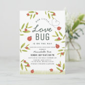 Kleine Liebe Bug Ladybug Virtual Baby Dusche Einladung (Stehend Vorderseite)
