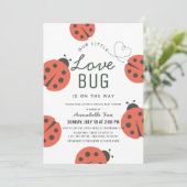 Kleine Liebe Bug Ladybug Virtual Baby Dusche Einladung (Stehend Vorderseite)