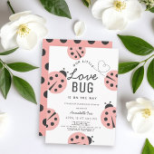 Kleine Liebe Bug Light Pink Ladybug Babydusche Einladung