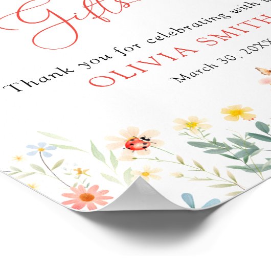 Kleine Liebe Bug Niedlich Gartenkarten und Geschen Poster (Ecke)