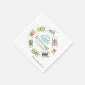 Kleine Liebe Bug Niedlich und farbenfroh Babydusch Serviette (Ecke)