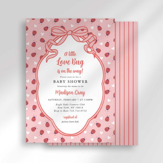 Kleine Liebe Bug on Way Baby Shower Einladung