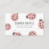 Kleine Liebe Bug Pink Ladybug Diaper Raffle Ticket Begleitkarte (Vorderseite)