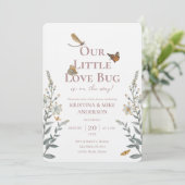 Kleine Liebe Bug QR Code Kinderdusche Einladung (Stehend Vorderseite)