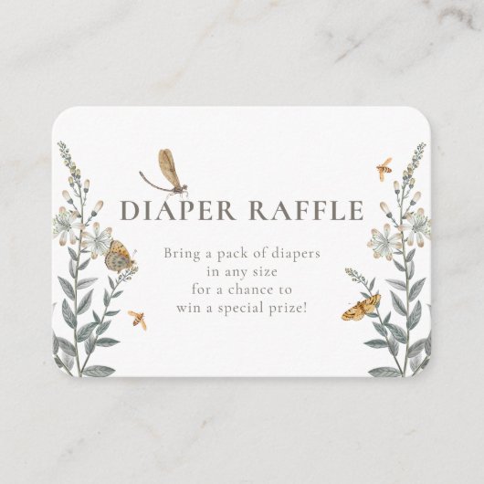 Kleine Liebe Bug Wildblume Babydusche Umschließung Begleitkarte (Vorderseite)