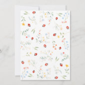 Kleine Liebe Bug Wildblume Kinderdusche Einladung (Rückseite)