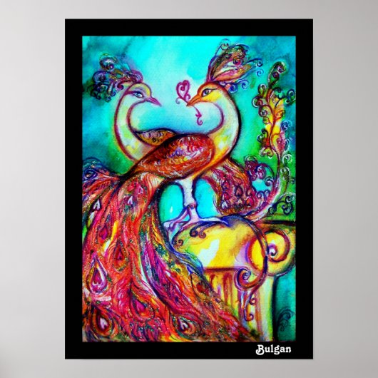 KLEINE LIEBE, rot-gelb-türkisblau Poster (Vorne)