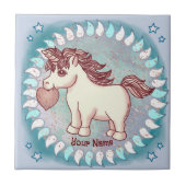 Kleine Liebe Unicorn Fliese (Vorderseite)