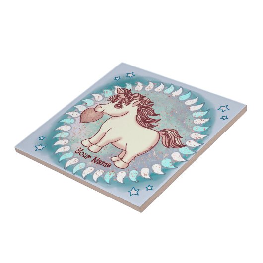 Kleine Liebe Unicorn Fliese (Seite)