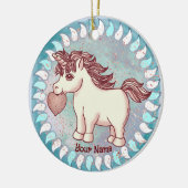 Kleine Liebe Unicorn Keramik Ornament (Links)