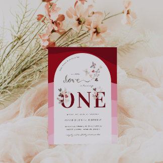 Kleine Liebe Valentine | Boho 1. Geburtstag Einladung