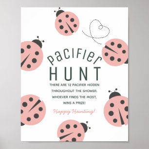 Kleine Liebeskäfer-Ladybug-Rosa-Baby-Schnuller-Jag Poster