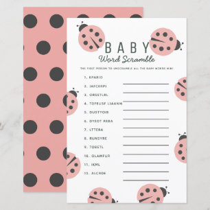 Kleine Liebeskäfer-Ladybug-Rosa-Baby-Wortverwirrun