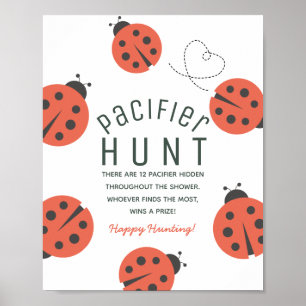 Kleine Liebeskäfer-Ladybug-Rote-Baby-Schnuller-Jag Poster