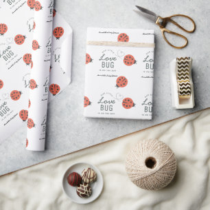 Kleine Liebeskäfer-Ladybug-Rote Babyparty Geschenkpapier
