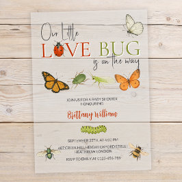 Kleine Liebeswanze Baby Shower Schmetterling Acryleinladungen