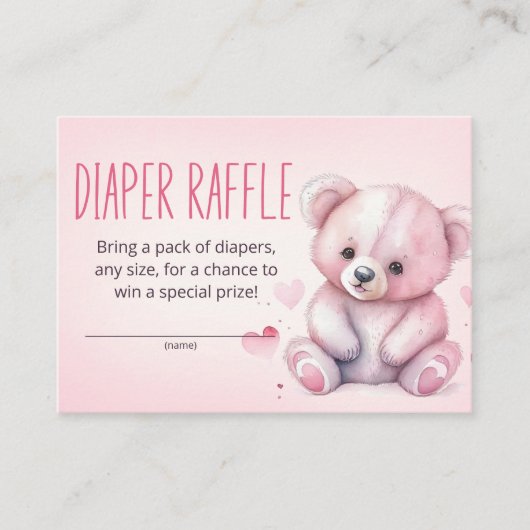 Kleine Liebling Bären Windel-Gewinnspiel Begleitkarte (Vorderseite)