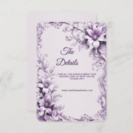 Kleine lila Blumen Detailkarte Begleitkarte