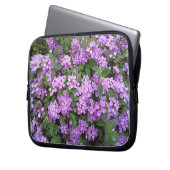 Kleine lila Blumen Laptopschutzhülle (Vorderseite Links)
