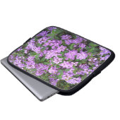 Kleine lila Blumen Laptopschutzhülle (Vorne Knopf)