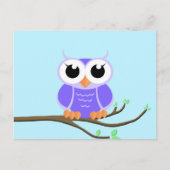 Kleine Lila Eule - leere Postkarte (Vorderseite)