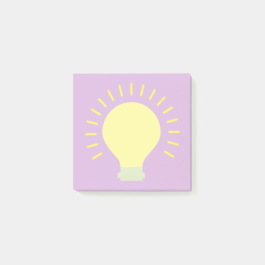 Kleine Lila Glühbirne Art 3x3 Sticky Mini Post-it Klebezettel (Vorderseite)