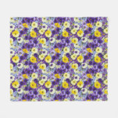 Kleine Lila und gelbe Stiefmütterchen Fleecedecke (Vorderseite (Horizontal))