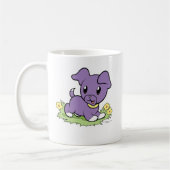 Kleine Lila Welpen-Tasse Kaffeetasse (Links)