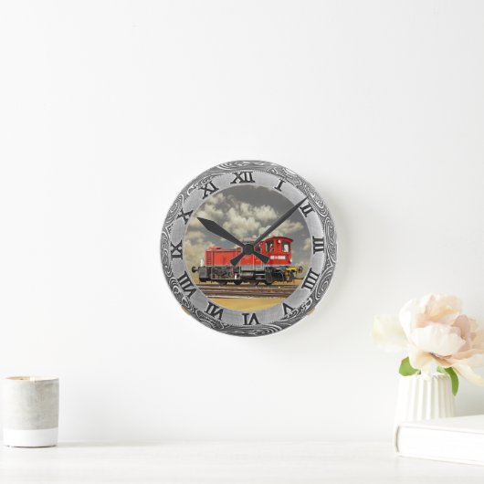 KLEINE LOKOMOTIVE RUNDE WANDUHR (Zuhause)