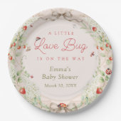 Kleine Love Bug Baby Shower Pappteller (Vorderseite)