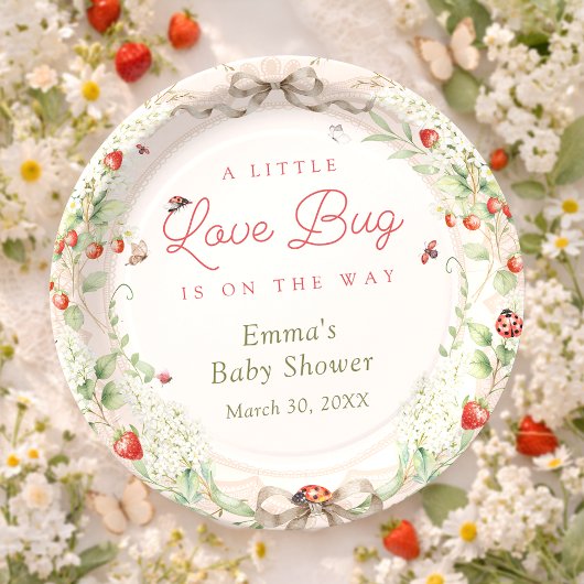 Kleine Love Bug Baby Shower Pappteller