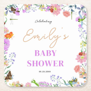 Kleine Love Bug Baby Shower Rechteckiger Pappuntersetzer