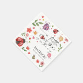 Kleine Love Bug Baby Shower Serviette (Ecke)
