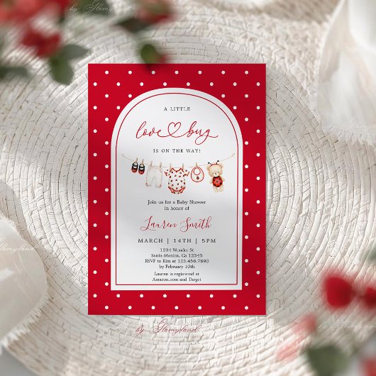 Kleine Love Bug Babyparty Einladung