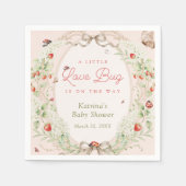 Kleine Love Bug Ladybug Baby Shower Serviette (Vorderseite)