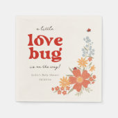 Kleine Love Bug Mädchen Retro-Baby-Party Serviette (Vorderseite)