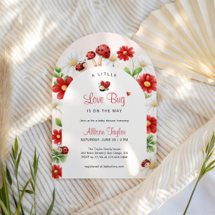 Kleine Love Bug Marienkäfer Baby Shower Tor Blumen Einladung