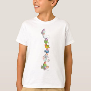 Kleine lustige Liebesvögel Vögel Turm Illustration T-Shirt