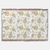 Kleine lustige Tick-Bug und Blätter nahtlose Muste Decke (Vorderseite)