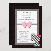 Kleine Mädchen-4. Geburtstag Einladung (Vorne/Hinten)