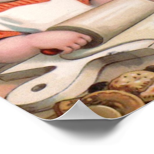 Kleine Mädchen backen Cookies Poster (Ecke)