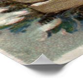 Kleine Mädchen, die ein Geschenk und einen Baum ha Poster (Ecke)