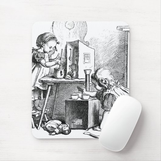 Kleine Mädchen, die Hausradierung spielen Mousepad (Mit Mouse)