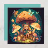 Kleine Mädchen-Elfe unter Pilzen (Vorne/Hinten)