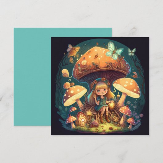 Kleine Mädchen-Elfe unter Pilzen (Vorne/Hinten)